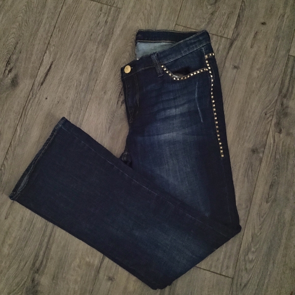 Rock & Republic Kasandra Gold Studded Bootcut Jeans 16 - Picture 11 of 15